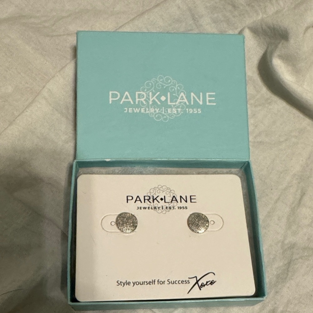 Park Lane Textured Silver Stud Earrings